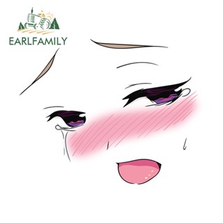 Earlfamily สติกเกอร์ไวนิล ลายการ์ตูนน่ารัก กันรอยขีดข่วน สําหรับติดตกแต่งหน้าต่างรถยนต์ 13 ซม. x 10.3 ซม.