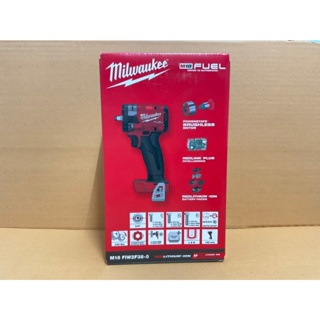 Milwaukee M18 FIW2F38-0 บล็อกกระแทกไร้สาย 18 โวลต์ 3/8″ คอมแพ็ค​ (เครื่องเปล่า)