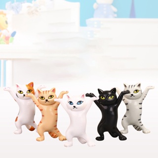 【AG】5Pcs Pen Holder Stand Cartoons PVC Carrying Coffin Cat Action Figure for Cake Desktop Decoration