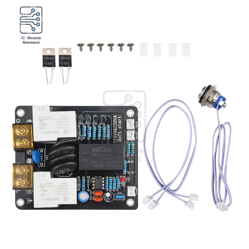 2000W High Power Supply Soft Start Board Light Touch Double Temperature ...