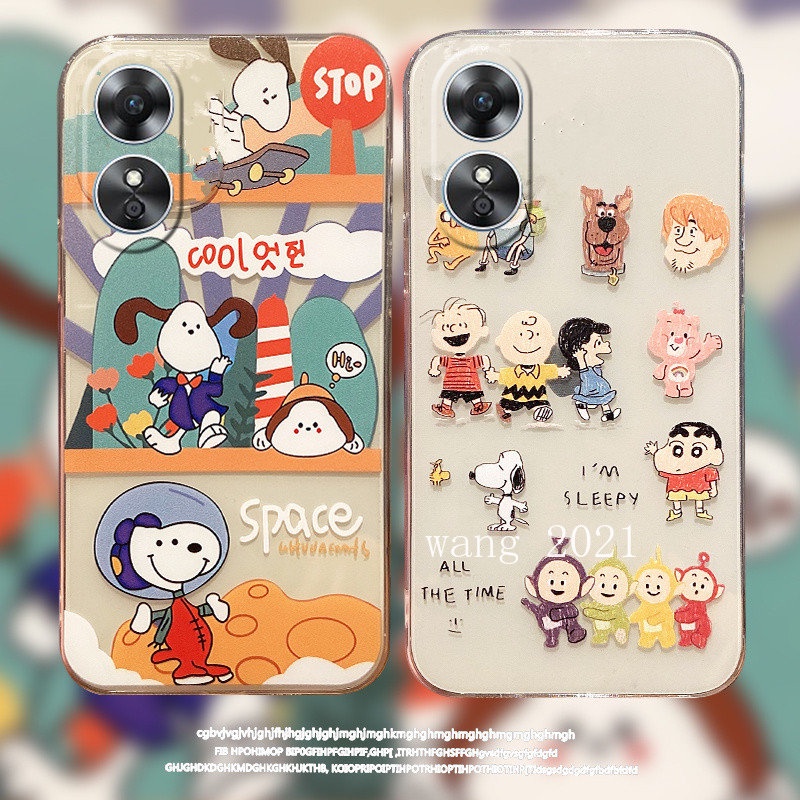 ready-stock-new-phone-case-oppo-a17-a77s-a77-a57-4g-reno7-z-pro-reno8-z-pro-5g-4g-เคส-casing-funny-snoopy-and-teletubbies-transparent-cover-silicone-soft-case-เคสโทรศัพท