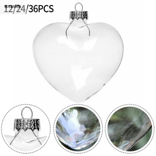 【DREAMLIFE】12/24/36 X Heart Shaped/Fillable/Glass Baubles XMAS Tree Hanging Ornaments Decor