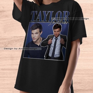 เสื้อยีด Limited Taylor Lautner-Camiseta Vintage de los años 90 para mujer, camisa de gran tamaño con estampado de Ocaso