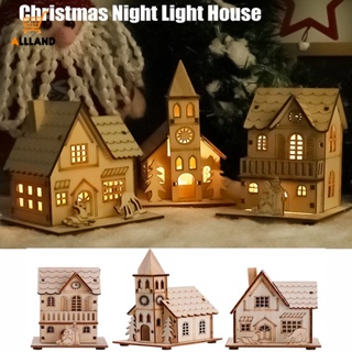 โคมไฟ LED รูปบ้านคริสต์มาส แฮนด์เมด ขนาดเล็ก สร้างสรรค์ ใช้แบตเตอรี่ สําหรับตกแต่งปาร์ตี้คริสต์มาส