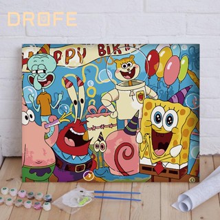 Drofe【40*50 ซม. ไม่มีกรอบ】ภาพวาดสีน้ํามันอะคริลิค ตามตัวเลข รูปอนิเมะ แฮนด์เมด สําหรับตกแต่งผนังบ้าน ของขวัญปีใหม่ DIY