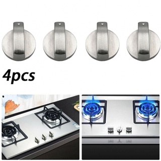 Stove Knob 4 Pcs Accessories Control Silver Zinc Alloy Electric Cooker