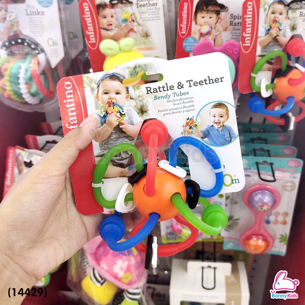 14429-infantino-อินฟานติโน่-rattle-amp-teether-ลูกบอลยางกัด-0m