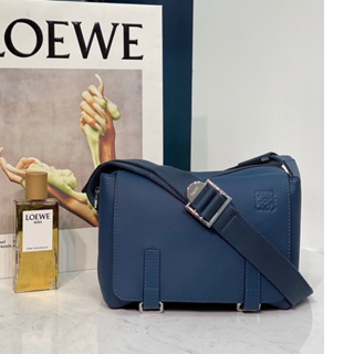 พรี​ ราคา10400 LOEWE Military Messenger Xs Bag กระเป๋าสะพาย 66046กระเป๋าแฟชั่น หนังแท