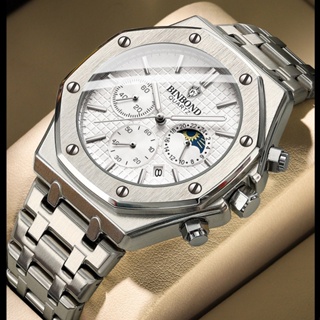 นาฬิกาข้อมือ สแตนเลส มัลติฟังก์ชั่น ROYAL OAK ป้องกันน้ํา คุณภาพสูง สไตล์นักธุรกิจ สําหรับผู้ชาย