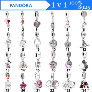 Pandora จี้ลูกปัดเงินสเตอร์ลิง S925 รูปโน้ตแห่งความรัก DIY สําหรับทําเครื่องประดับ สร้อยข้อมือ m1022