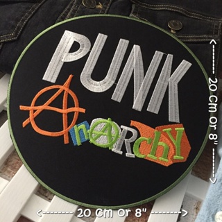 Punk Anarchy พังค์ร็อค แนวสตรีท ตัวรีดติดเสื้อ อาร์มรีด อาร์มปัก ตกแต่งเสื้อผ้า แจ๊คเก็ตยีนส์ Embroidered Iron on Pat...