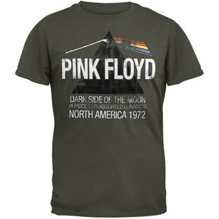 Impactเสื้อยืดแขนสั้น Impact Mens Pink Floyd Pyramid Dark Side Tour 1972 T-Shirt Impact Round neck T-shirt
