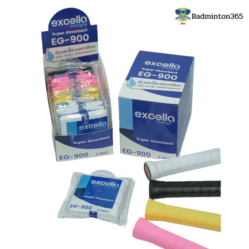 ภาพหน้าปกสินค้าExcella EG-900 Super Absorbent ผ้าพันด้าม กริปพันด้าม ไม้แบด ไม้เทนนิส หนา 0.6 มม. (แบบชิ้น) จากร้าน badminton365 บน Shopee