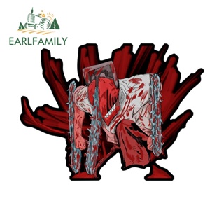 Earlfamily สติกเกอร์ป้องกันรอยขีดข่วน ลายอนิเมะ Chainsawman ขนาด 13 ซม. x 9.7 ซม. สําหรับติดตกแต่งประตูรถยนต์