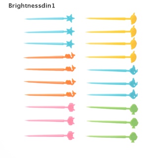 [Brightnessdin1] ไม้จิ้มฟัน ลายการ์ตูนสัตว์น่ารัก สําหรับจิ้มผลไม้ เบนโตะ 20 ชิ้น ต่อชุด
