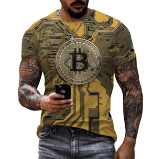 Rich Bitcoin เสื้อยืดลําลอง แขนสั้น พิมพ์ลาย 3D โอเวอร์ไซซ์ แฟชั่นฤดูร้อน สําหรับผู้ชาย ผู้หญิง 2022