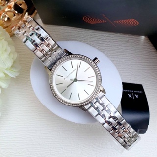 (ผ่อน0%) นาฬิกา Armani Exchange Ladies Three Hand Silver Stainless Steel Watch AX5541 สแตนเลสสีเงิน หน้าปัด 30มม.