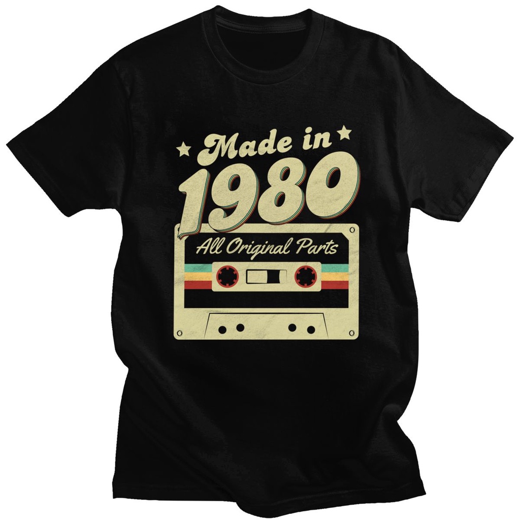 เสื้อยืดผู้หญิง-ผู้ชายทําในปี-1980-ทีวันเกิดครบรอบ-40-ปี-40-ปีโรงเรียนอายุ-40-ปี-retro-80-เสื้อยืดครบรอบผ้าฝ้ายด้านบนแขน