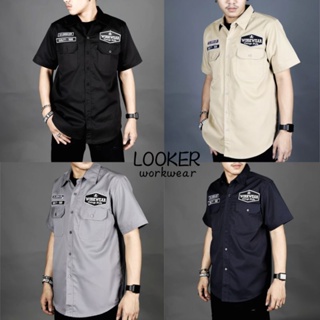 LOOKER- เสื้อเชิ๊ตปักอาร์ม สุดเท่ พร้อมส่ง