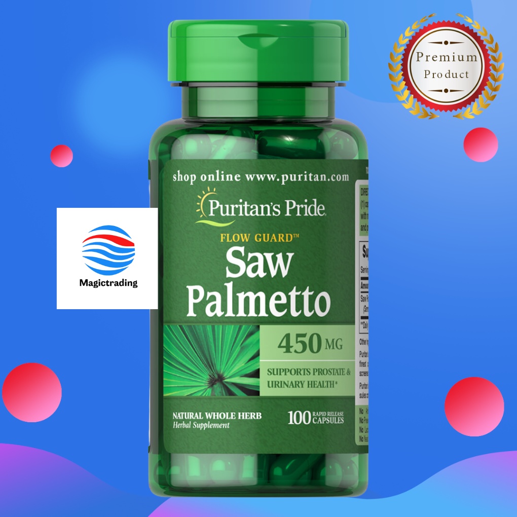 Puritan's pride Saw Palmetto 450 mg/ 100 Capsules Shopee Thailand