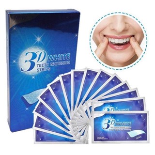 แผ่นฟอกฟันขาว 3D Whitening แผ่นแปะฟันขาว 1ซอง ช่วยให้ฟันขาว ลดคราบเหลือง