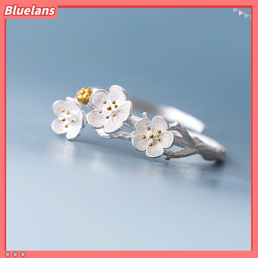 bluelans-แหวนแฟชั่นลายดอกไม้แบบปรับได้