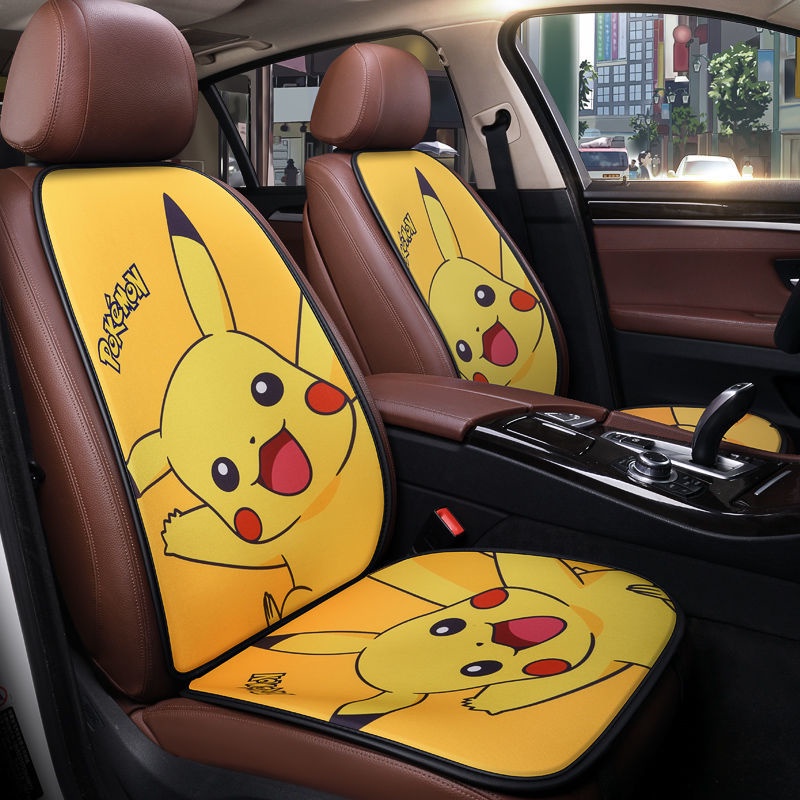 พร้อมส่ง-เบาะรองนั่งรถยนต์-pikachu-เบาะรองนั่งรถยนต์ลายการ์ตูนกันลื่น