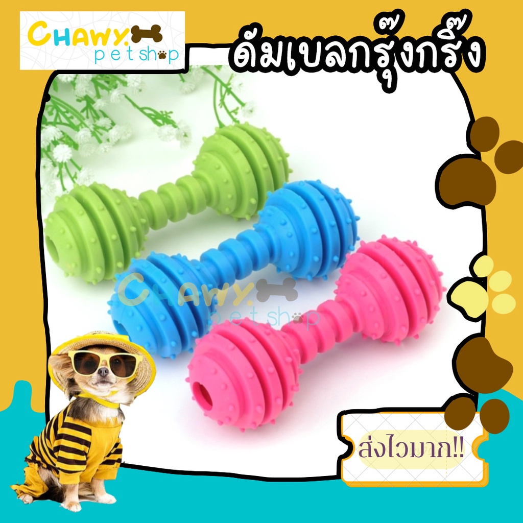 ดัมเบลสุ่มสีอันละ-ของเล่นหมา-ของเล่นสุนัข-ของเล่นหมาเล็ก-กลาง