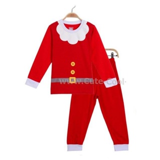 XA-050 ชุดนอนเด็กลายซานตาคลอส Santa แขนยาวขายาวผ้าบางนิ่ม Santa
