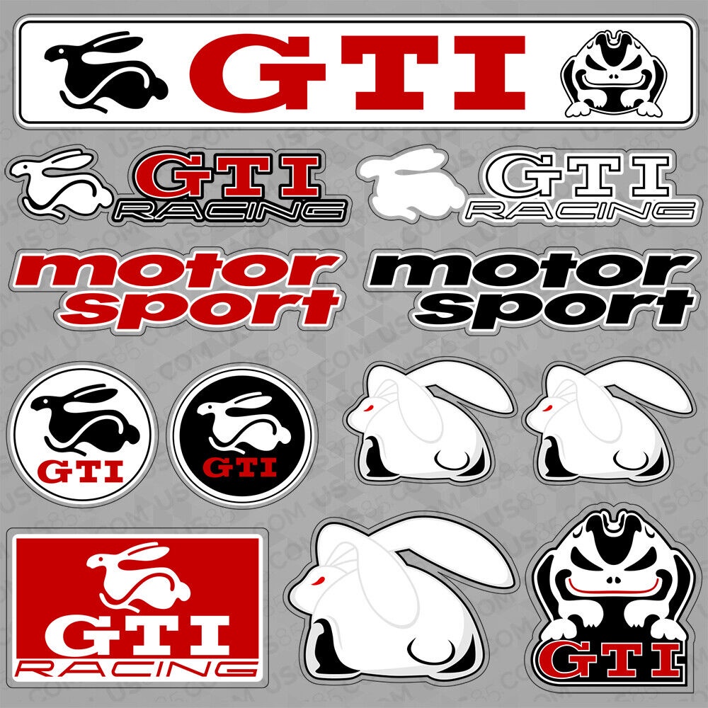 สติกเกอร์โลโก้-ลายกระต่าย-สําหรับตกแต่งรถยนต์-gti