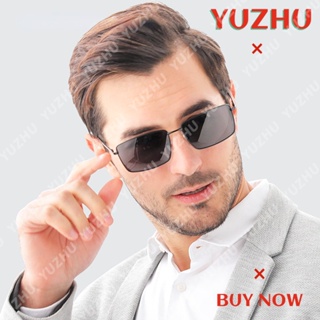 (YUZHU) ใหม่ แว่นตากันแดดแฟชั่น กรอบโลหะ ทรงสี่เหลี่ยมผืนผ้า ขนาดเล็ก สไตล์วินเทจ สําหรับทุกเพศ