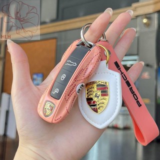 เหมาะสำหรับ Porsche pink pig key shell macan/718/Taycan Panamera Cayenne 911 key case