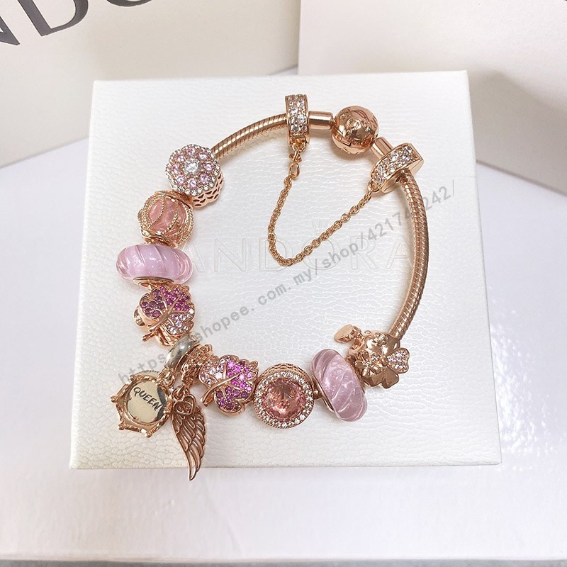 pandora-charm-จี้เงินสเตอร์ลิง-s925-สีโรสโกลด์-เครื่องประดับ-diy-w1022