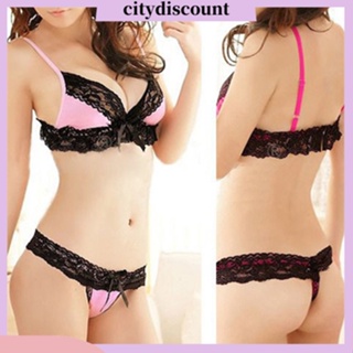 &lt;citydiscount&gt;  ผู้หญิง เซ็กซี่ หวาน เบบี้ดอล กลวง จีสตริง บิกินี่ลูกไม้ ชุดชั้นใน