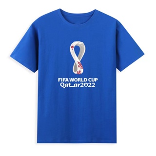 เสื้อยืดแขนสั้น ทรงหลวม พิมพ์ลายฟุตบอล QATAR FIFA World Cup โอเวอร์ไซซ์ สําหรับผู้ชาย และผู้หญิง 2022