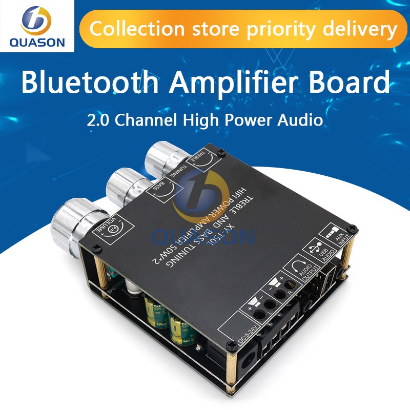 tpa3116-50w-50w-5-0-bluetooth-subwoofer-amplifier-board-2-0-channel-high-power-audio-stereo-aux-usb-bass-car-amp-12v-24v