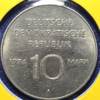 No.60797 ปี1974A GERMAN DEMOCRATIC REPUBLIC เยอรมันตะวันออก 10 MARK เหรียญสะสม เหรียญต่างประเทศ เหรียญเก่า หายาก ราคาถูก