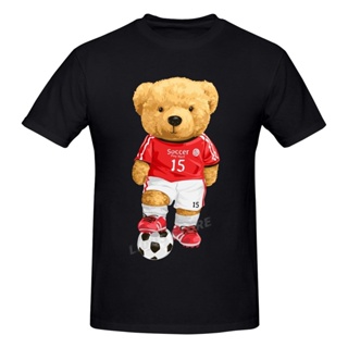 เสื้อเบลาส์ น่ารักตุ๊กตาตุ๊กตาหมีนักฟุตบอลเสื้อยืด Harajuku เสื้อยืดแขนสั้นกราฟิกเสื้อยืดแบรนด์เสื้อยืดทีท็อปส์ซู