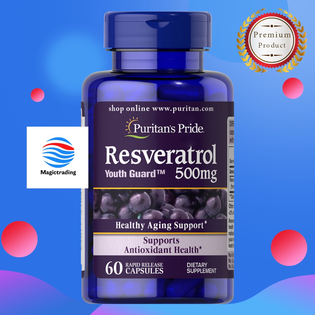 Puritan's Pride Resveratrol 500 mg. / 60 Capsules Shopee Thailand