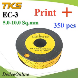 .เคเบิ้ล มาร์คเกอร์ EC3 สีเหลือง สายไฟ 5-10 Sq.mm. 350 ชิ้น (พิมพ์ บวก ) รุ่น EC3-9Plus DD
