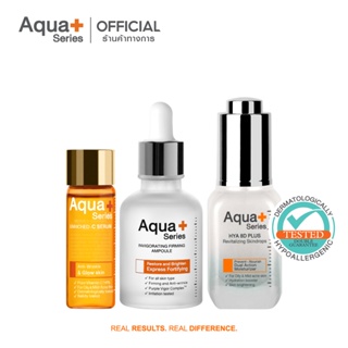 [AQUA11 ลด 130.-] AquaPlus Invigorating Firming Ampoule 30 ml &amp; Enriched-C Serum 15 ml. &amp; HYA 8D PLUS 20 ml.