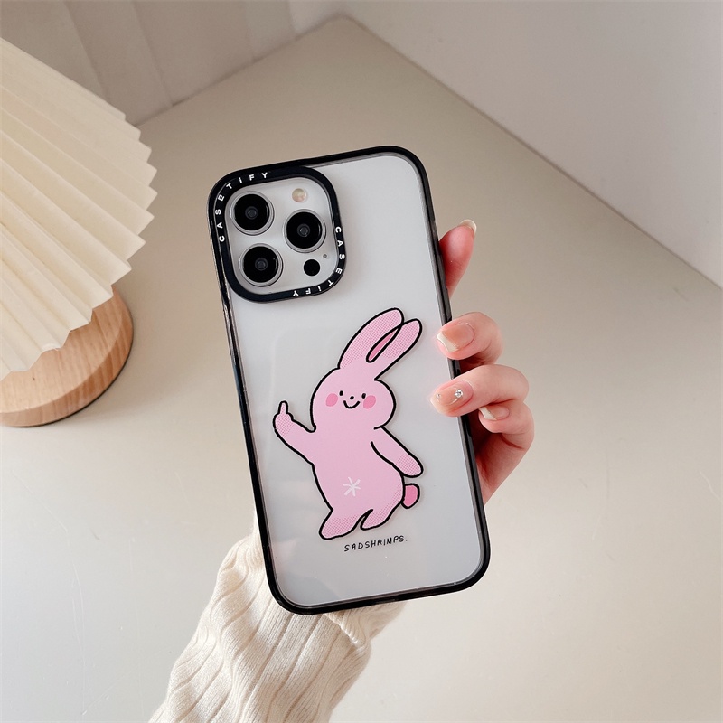 casetify-x-เคสโทรศัพท์มือถืออะคริลิค-tpu-ใส-แบบแข็ง-ขอบสีดํา-ลายกระต่ายตลก-พร้อมกล่อง-สําหรับ-apple-iphone-11-12-13-14-pro-max