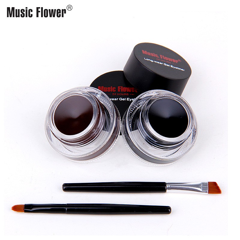 ภาพสินค้าเจลเขียนคิ้ว ติดทน24ชม M1007 Music Flower Cosmetics Smooth Waterproof Bicolor Liquid Eyeliner Kajal Gel จากร้าน shopdarin บน Shopee ภาพที่ 7