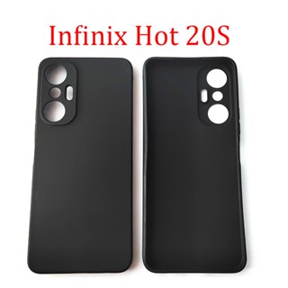 Infinix Hot 20S X6827 เคสสีดํา ด้าน นิ่ม TPU ซิลิโคน ป้องกันเต็มรูปแบบ