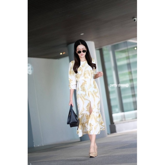 pettydress-long-sleeve-maxi-shirt-dress-ลายดอก-สีสัน-สดใส