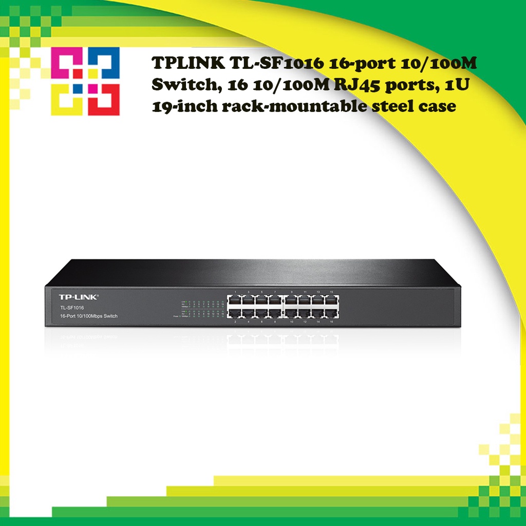 tp-link-tl-sf1016-16-port-10-100m-switch-16-10-100m-rj45-ports-1u-19-inch-rack-mountable-steel-case