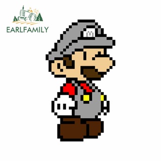 Earlfamily สติกเกอร์ไวนิล JDM 13 ซม. x 7.6 ซม. สําหรับติดตกแต่งหน้าต่างรถยนต์ Pixel Super Mario