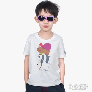 DOSH KIDS:UNISEX T-SHIRTS WE BARE BEARS เสื้อยืดคอกลม สีขาว รุ่นDBBBT5027-OW