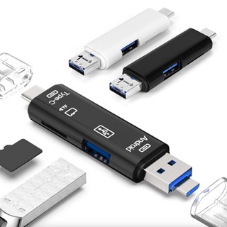 อะแดปเตอร์การ์ดรีดเดอร์ USB 2.0 Type C USBC Micro USB หน่วยความจําอัจฉริยะ TF SD OTG การ์ดรีดเดอร์ Type C แฟลชไดรฟ์ Cardreader ตัวแปลง