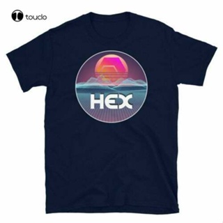 เสื้อผู้ชายเท่ ใหม่ Hex Space Sunset เสื้อยืดสกุลเงินดิจิตอลที Ethereum เสื้อยืดเข้ารหัสลับ Hex ของขวัญ Cotten Tee เสื้อ